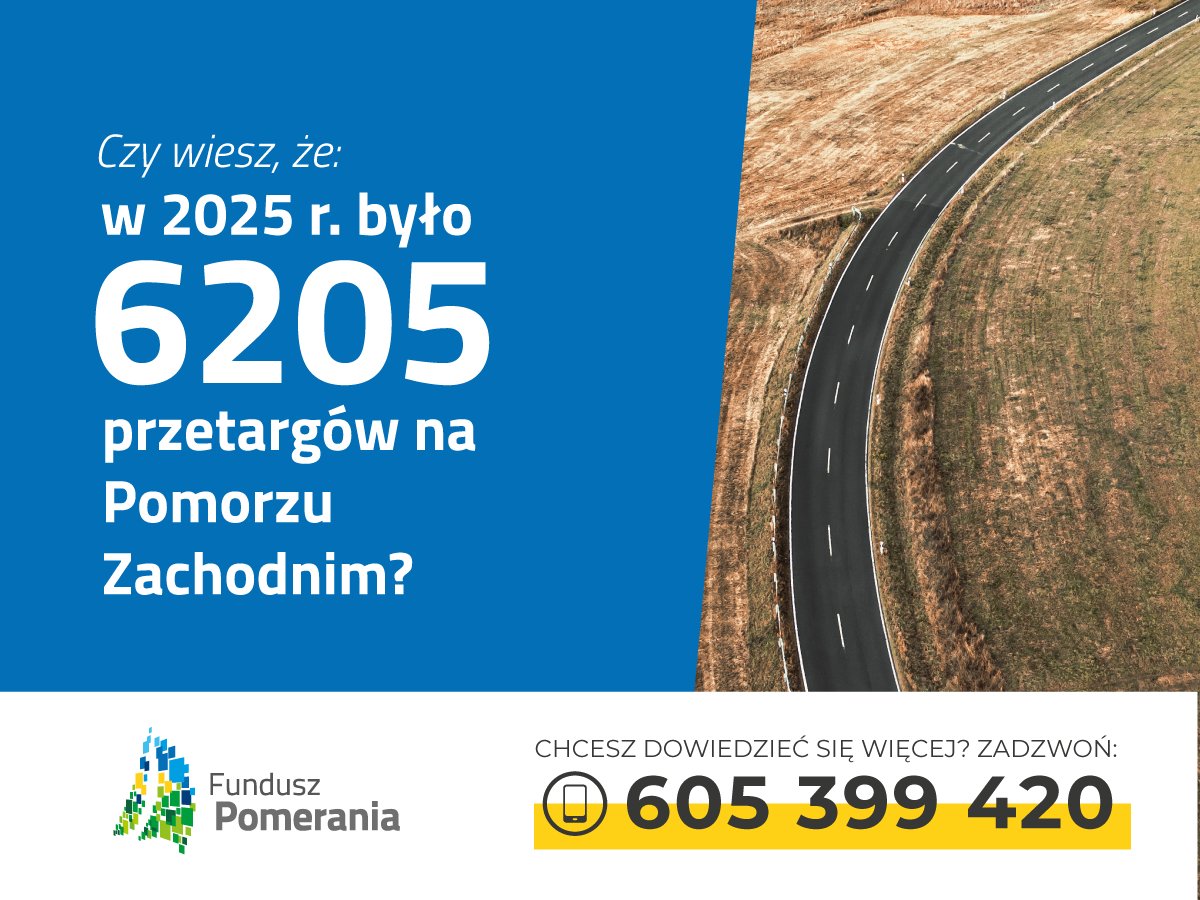 6205 Ausschreibungen wurden 2025 in Westpommern veröffentlicht!